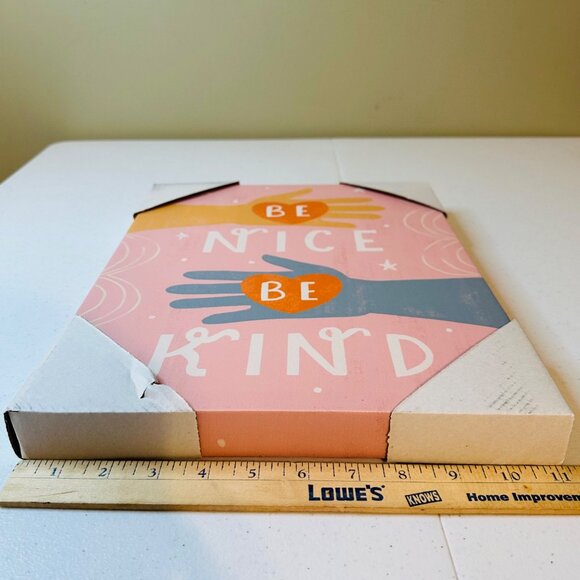 Be Nice Be Kind Inspirational Wrapped Canvas Wall Art Print - Picture 3 of 8